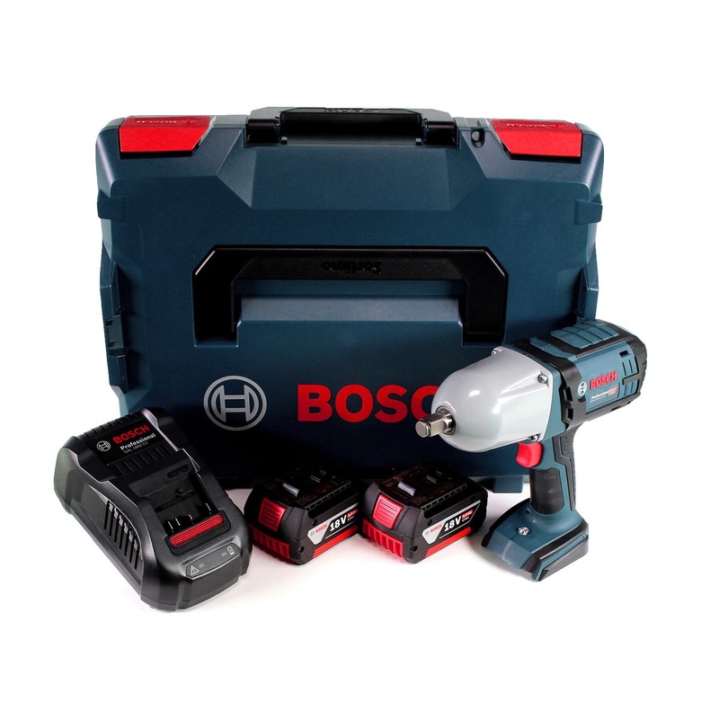 Atornillador de impacto inalmbrico Bosch GDS 18V-LI HT 18V 650 Nm (06019B130A) con 2 bateras de 5,0 Ah y cargador en L-Boxx