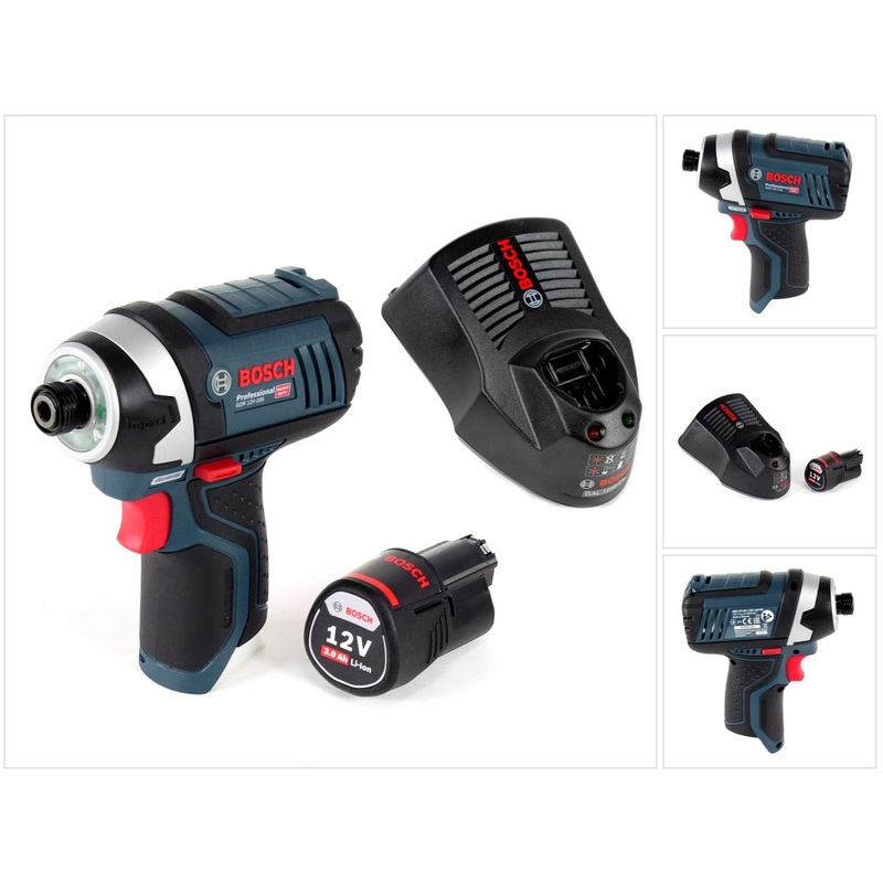 Bosch GDR 12V-105 Atornillador de impacto giratorio a batera 12V 105Nm 1/4" + 1x batera 3,0 Ah + cargador