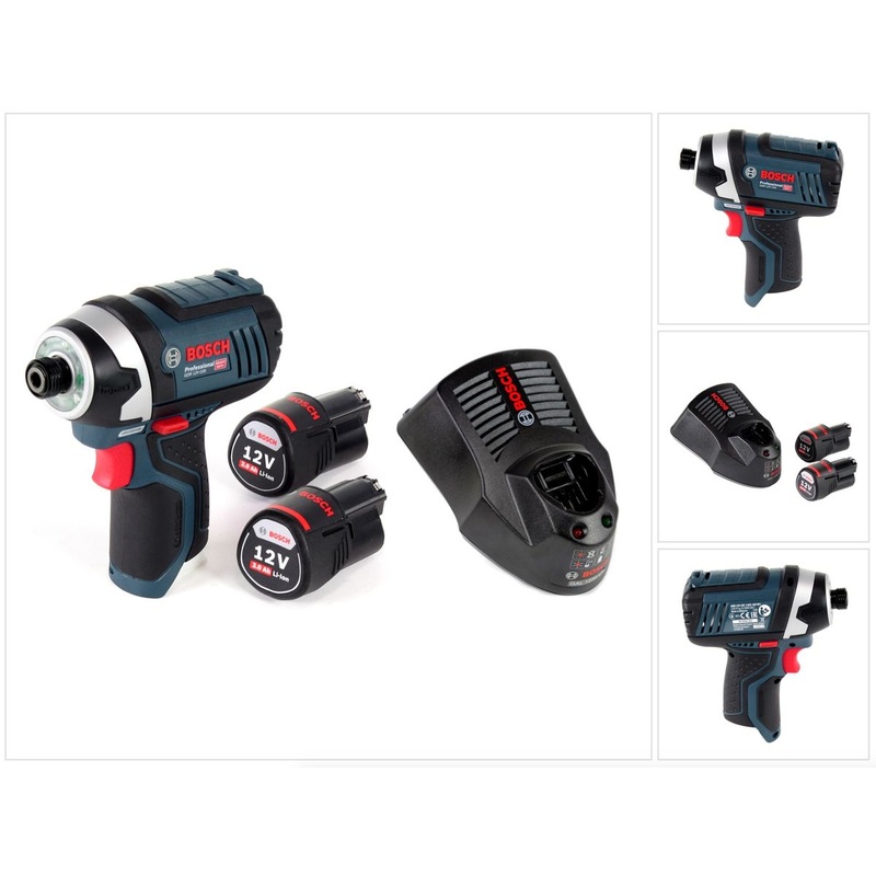 Bosch GDR 12V-105 Atornillador de impacto giratorio a batera 12V 105Nm 1/4" + 2x bateras 3,0 Ah + cargador