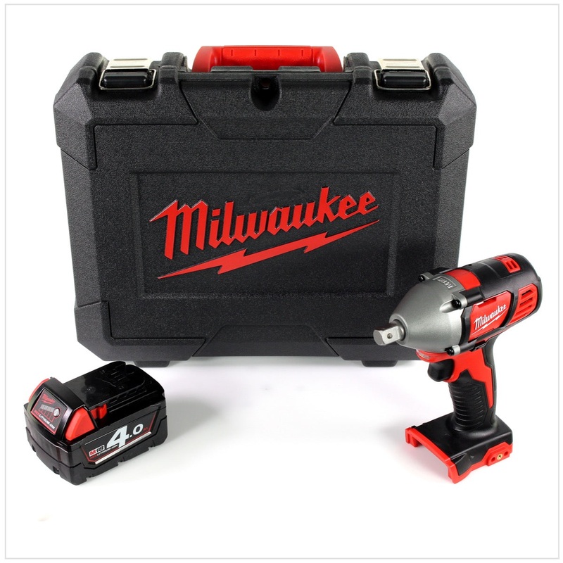 Milwaukee M18 BIW12 Batera de iones de litio de 18 V Llave de impacto de 1/2" + 1 batera de 4 Ah en maletn de herramientas