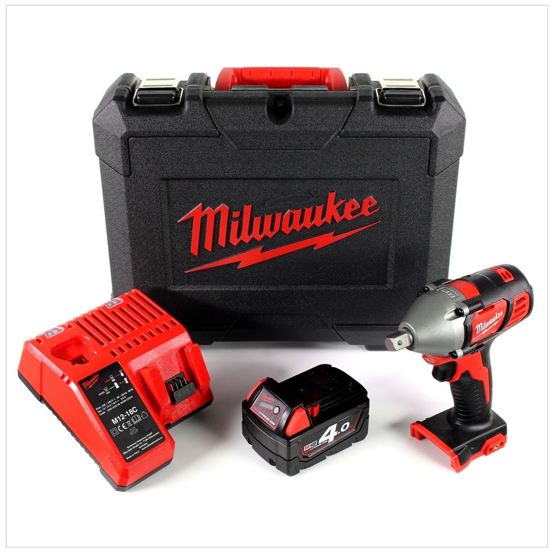 Milwaukee M18 BIW12 Batera Li-Ion 18 V Llave de impacto de 1/2" + 1 batera 4 Ah + cargador en maletn de herramientas