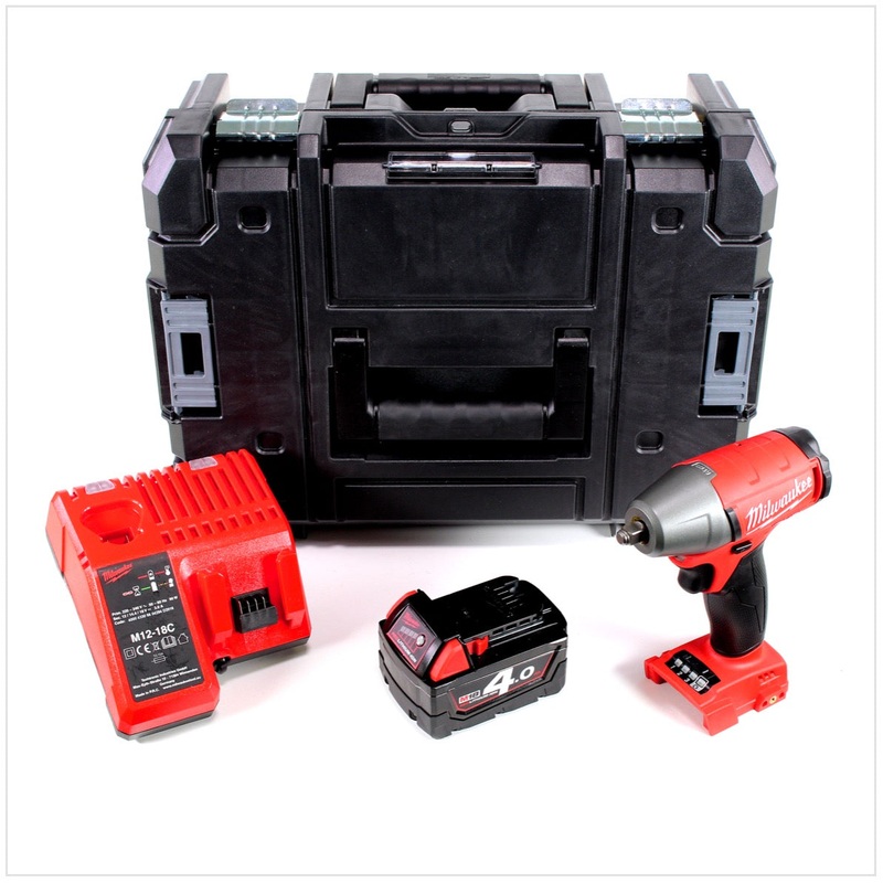 Milwaukee M18 FIWF 38-401 C Atornillador de impacto inalmbrico 18V 3/8" 284Nm sin escobillas + 1x batera 4.0Ah + cargador + TSTAK