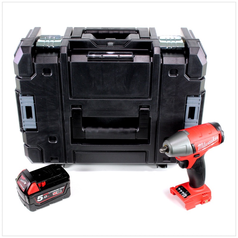 Milwaukee M18 FIWF 38-501 llave de impacto inalmbrica 18V 3/8" 284Nm sin escobillas + 1x batera 5.0Ah + TSTAK - sin cargador
