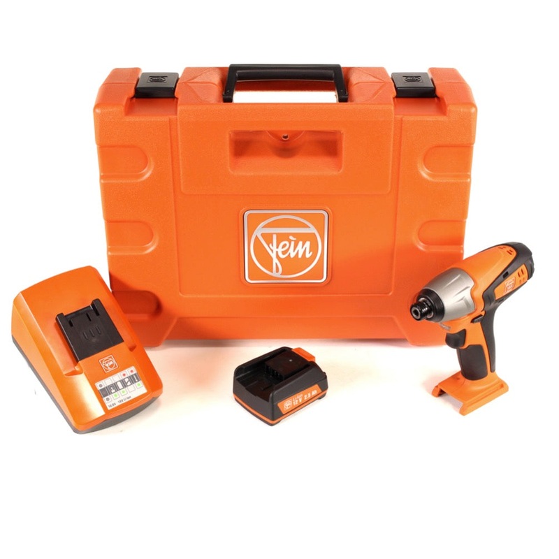 Atornillador de impacto a batera FEIN ASCD 12-100 W4C Li-Ion en maletn de herramientas + 1 batera de 2,5 Ah + cargador
