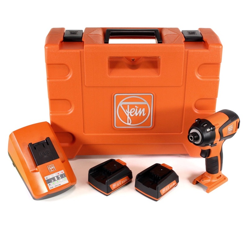 Atornillador de impacto a batera FEIN ASCD 12-150 W4C Brushless Li-Ion en maletn de herramientas + 2 bateras de 2,5 Ah + cargador