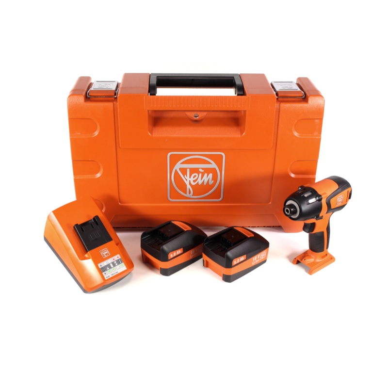 Atornillador de impacto a batera sin escobillas FEIN ASCD 18-200 W4 18 V Li-Ion + 2 bateras de 5,0 Ah + cargador en maletn