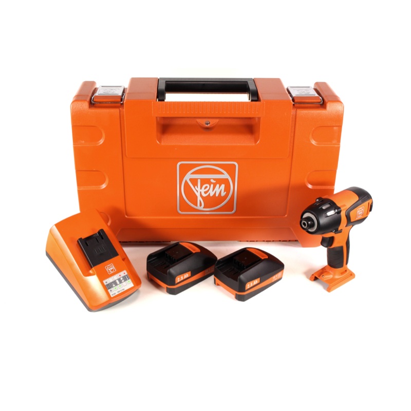Atornillador de impacto a batera sin escobillas FEIN ASCD 18-200 W4C 18 V Li-Ion + 2 bateras de 2,5 Ah + cargador en maletn