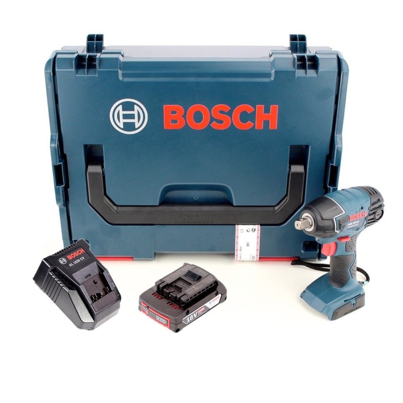 Atornillador de impacto giratorio a batera Bosch GDS 18 V-LI Professional en L-Boxx + batera 2,0 Ah + cargador AL 1820 CV