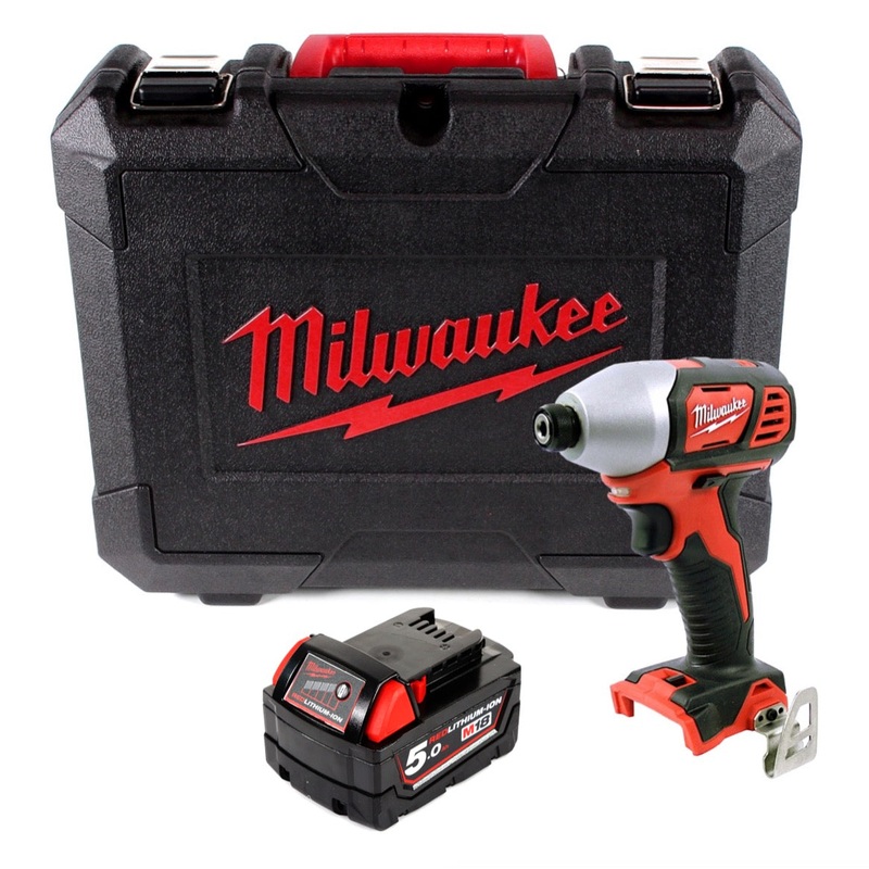 Milwaukee M18 BID-501 Llave de impacto con batera Li-Ion de 18 V en estuche + 1 batera de 5,0 Ah - sin cargador