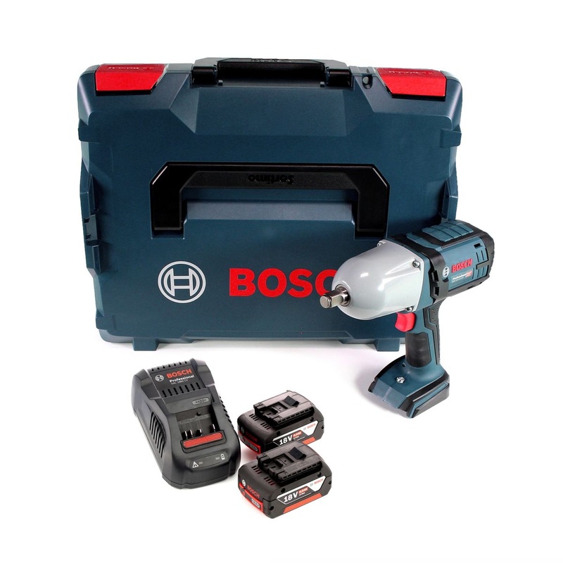 Atornillador de impacto a batera Bosch GDS 18V-LI HT 18V 650 Nm (06019B1302) con 2 bateras de 6,0 Ah y cargador en L-Boxx