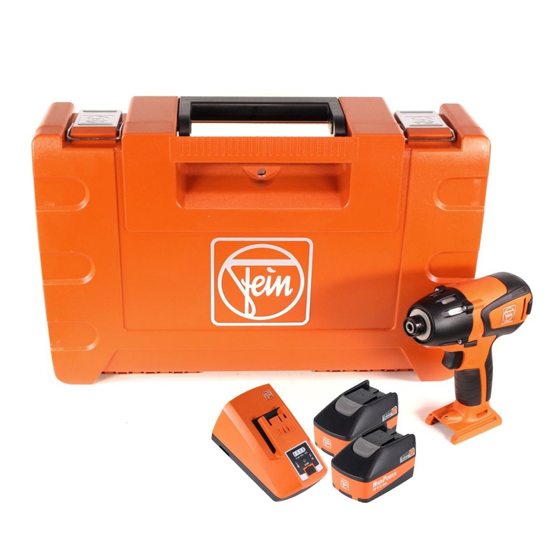 Atornillador de impacto a batera FEIN ASCD 18-200 W4 210 Nm 18 V (71150764000) en maletn con 2 bateras de alta potencia de 5,2 Ah y cargador