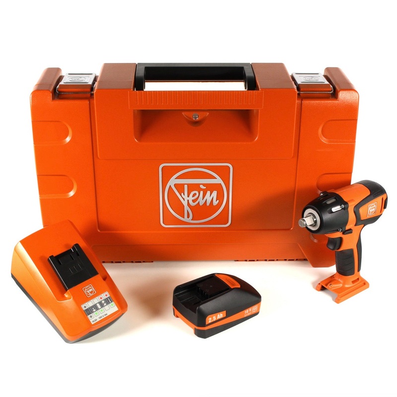 Atornillador de impacto a batera FEIN ASCD 18-300 W2 18 V sin escobillas 1/2" en maletn + 1 batera de 2,5 Ah + cargador