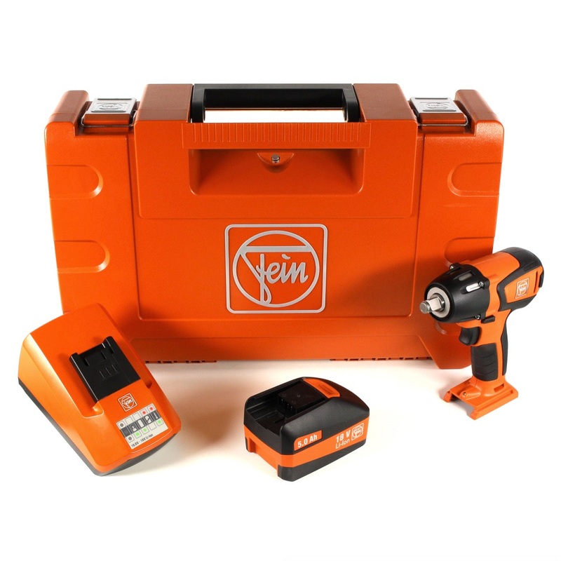 Atornillador de impacto a batera FEIN ASCD 18-300 W2 18 V sin escobillas 1/2" en maletn + 1 batera de 5,0 Ah + cargador