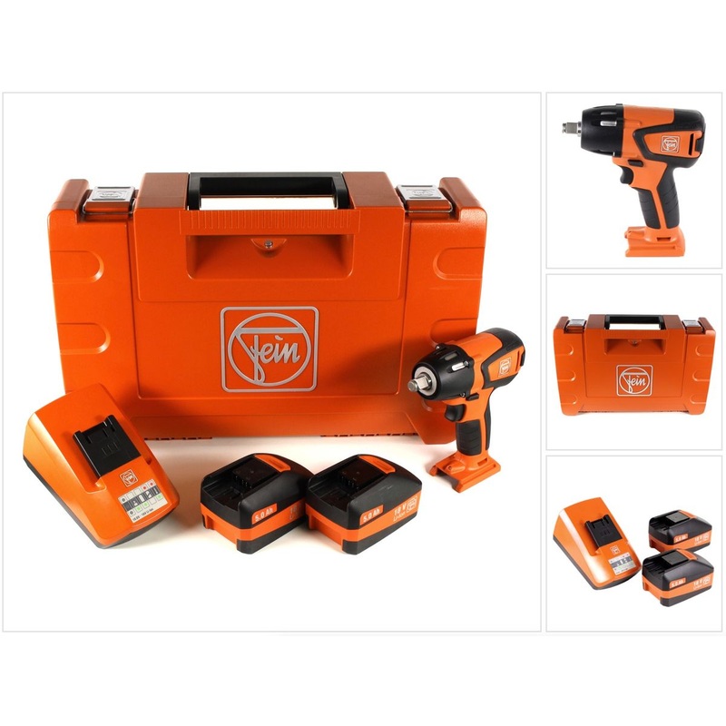 Atornillador de impacto a batera FEIN ASCD 18-300 W2 18 V sin escobillas 1/2" en maletn + 2 bateras de 5,0 Ah + cargador (71150661000)