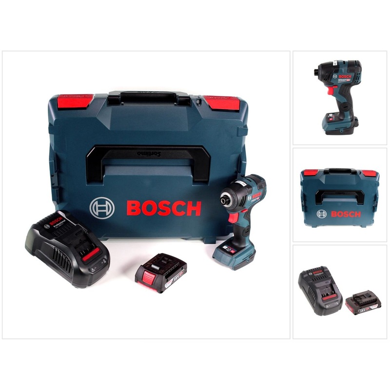 Atornillador de impacto inalmbrico Bosch GDR 18 V-200 C 18 V 1/4" en L-Boxx + 1 batera de 2,0 Ah + cargador