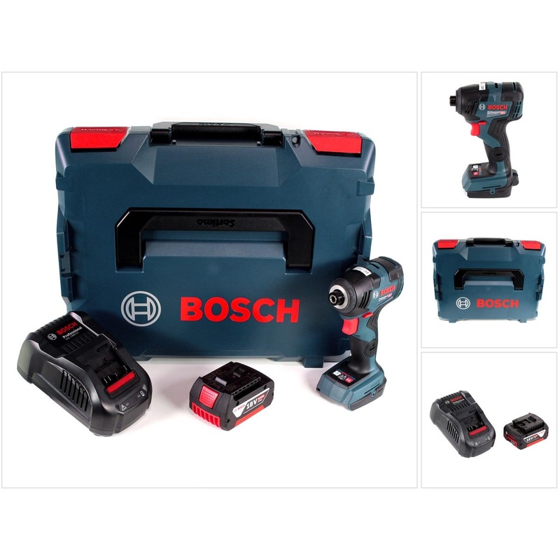 Atornillador de impacto inalmbrico Bosch GDR 18 V-200 C 18 V 1/4" en L-Boxx + 1 batera de 6,0 Ah + cargador