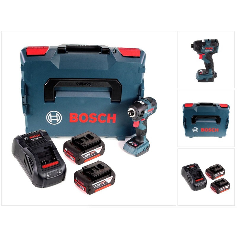 Atornillador de impacto inalmbrico Bosch GDR 18 V-200 C 18 V 1/4" en L-Boxx + 2 bateras de 5,0 Ah + cargador