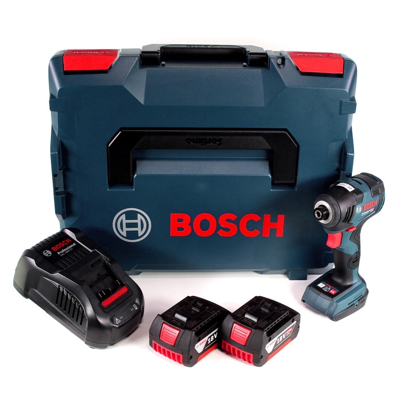 Atornillador de impacto inalmbrico Bosch GDR 18 V-200 C 18 V 1/4" en L-Boxx + 2 bateras de 6,0 Ah + cargador