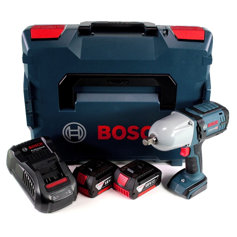 Atornillador de impacto inalmbrico Bosch GDS 18V-LI HT 18V 650 Nm (06019B1302) con 2 bateras de 3,0 Ah y cargador en L-Boxx