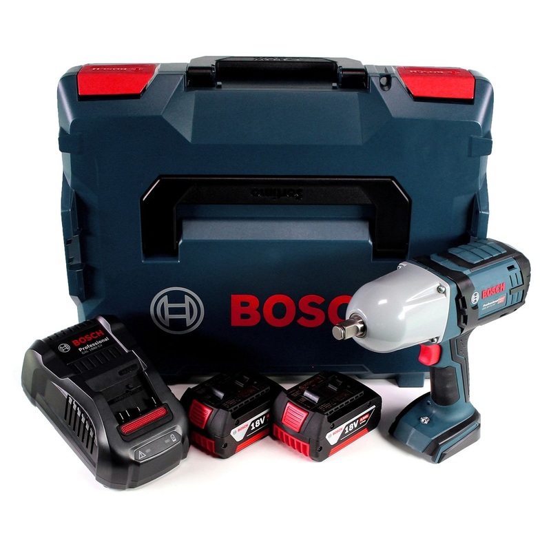Atornillador de impacto inalmbrico Bosch GDS 18V-LI HT 18V 650 Nm (06019B1302) con 2 bateras de 4,0 Ah y cargador en L-Boxx