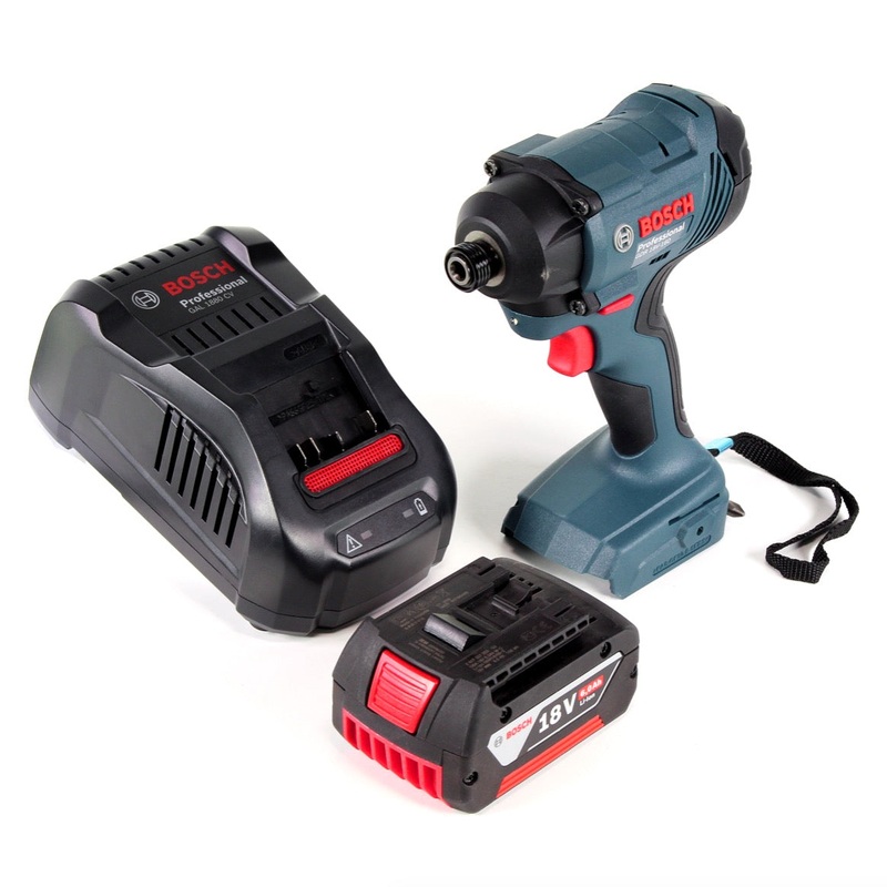Bosch GDR 18 V-160 llave de impacto rotativa a batera 18V 1/4" + 1x batera 6,0Ah + cargador + inserto - sin L-Boxx