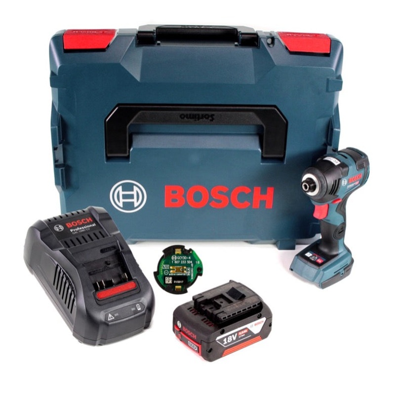 Bosch GDR 18V-200 C atornillador de impacto inalmbrico 1/4" 18V 200Nm + 1x batera 5.0Ah + cargador + mdulo de conexin en L-Boxx