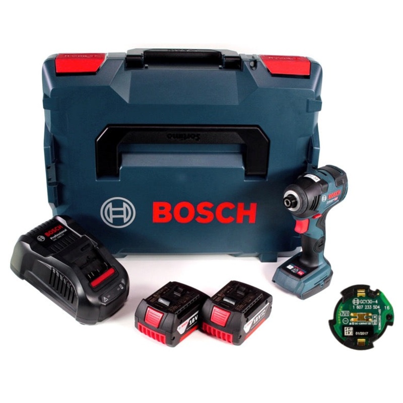 Bosch GDR 18V-200 C atornillador de impacto inalmbrico 1/4" 18V 200Nm + 2x bateras 3.0Ah + cargador + mdulo de conexin + L-Boxx