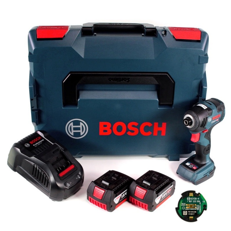 Bosch GDR 18V-200 C atornillador de impacto inalmbrico 1/4" 18V 200Nm + 2x bateras 6.0Ah + cargador + mdulo de conexin en L-Boxx