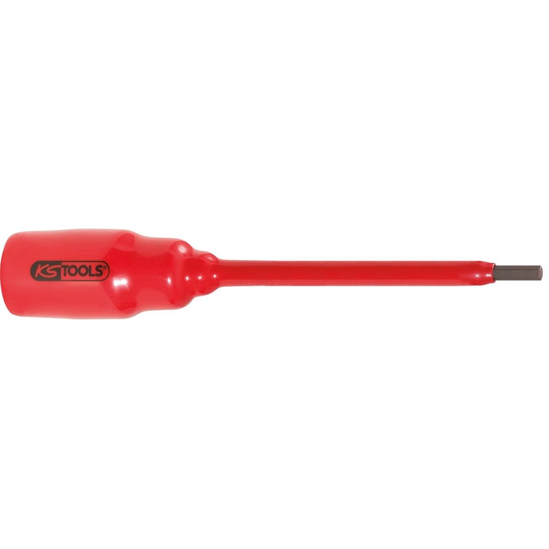 KS TOOLS Vaso con punta de 1/2" con aislamiento protector para tornillos con hexgono interior, 6 mm, 156 mm de largo ( 117.1172 )