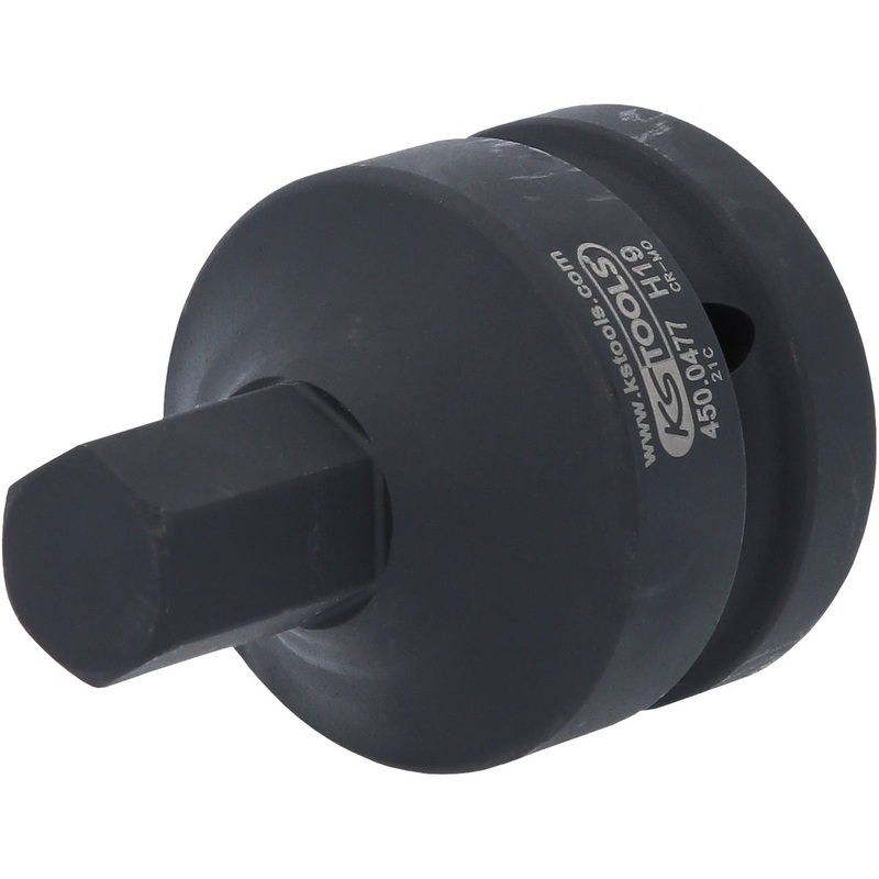 KS TOOLS Vaso con punta de impacto de 1", hexgono interior, corto, 19 mm ( 450.0477 )