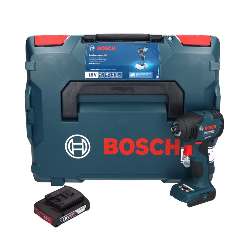 Atornillador de impacto a batera Bosch GDR 18V-210 C Professional 18 V 210 Nm 1/4" + 1x batera 2.0 Ah + L-BOXX - sin cargador