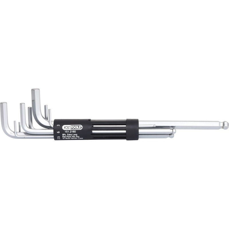 KS TOOLS Juego de llaves Allen 3 en 1, 8 piezas XL, rtula ( 151.2180 )