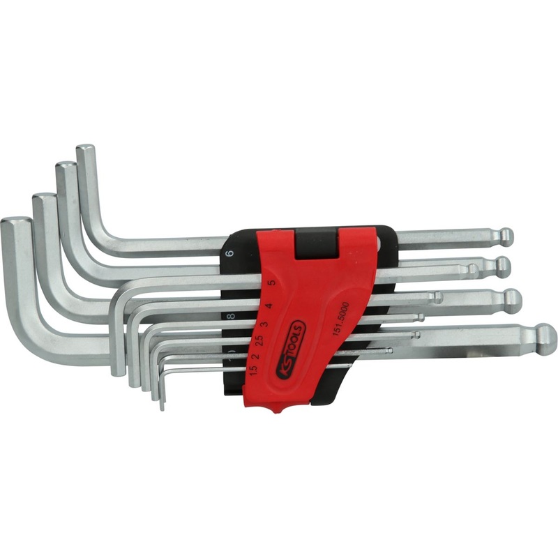 KS TOOLS Juego de llaves Allen de cabeza esfrica, largas, 10 pzs ( 151.5000 )