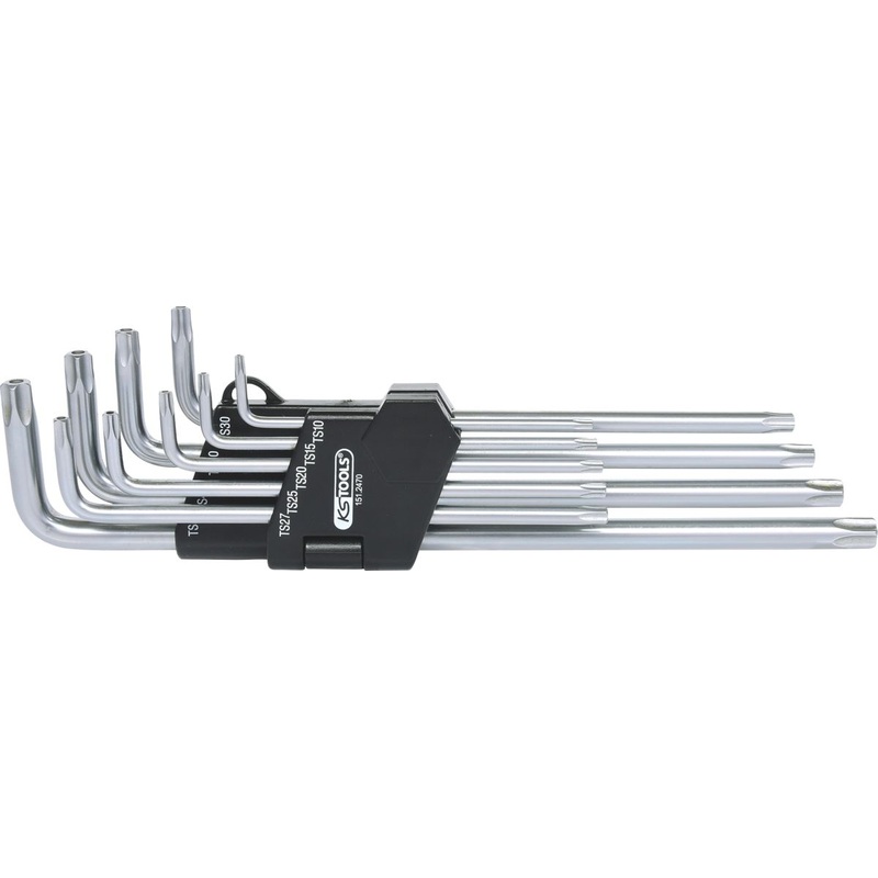 KS TOOLS Juego de llaves Allen de cinco estrellas, agujero, largo, 9 pzs ( 151.2470 )