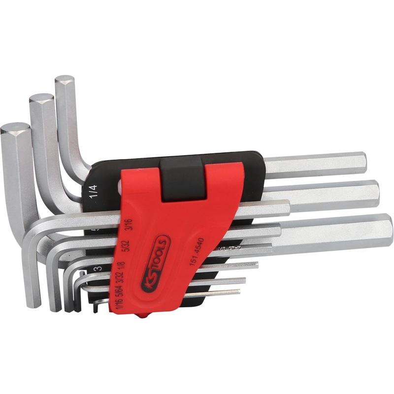 KS TOOLS Juego de llaves Allen, en soporte plegable, 9 piezas 1/16"-3/8" ( 151.4540 )