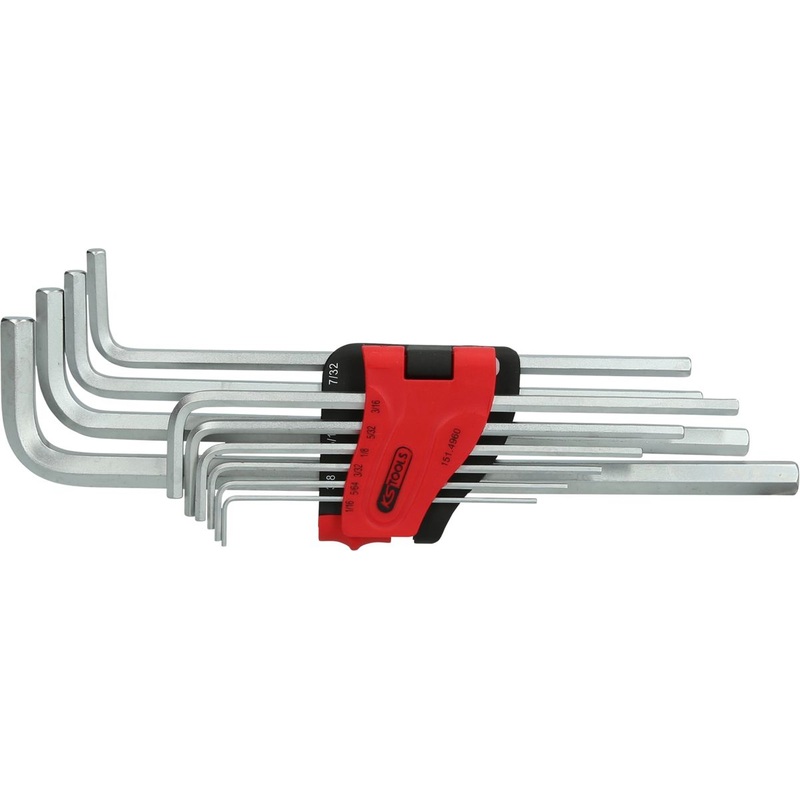 KS TOOLS Juego de llaves Allen, extra largo, 10 piezas pulgadas (151.4960)