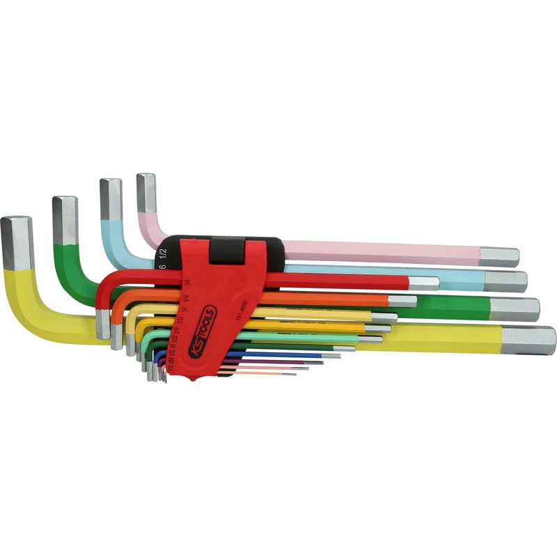 KS TOOLS Juego de llaves Allen extralargas de 14 piezas pulgadas (151.4650)