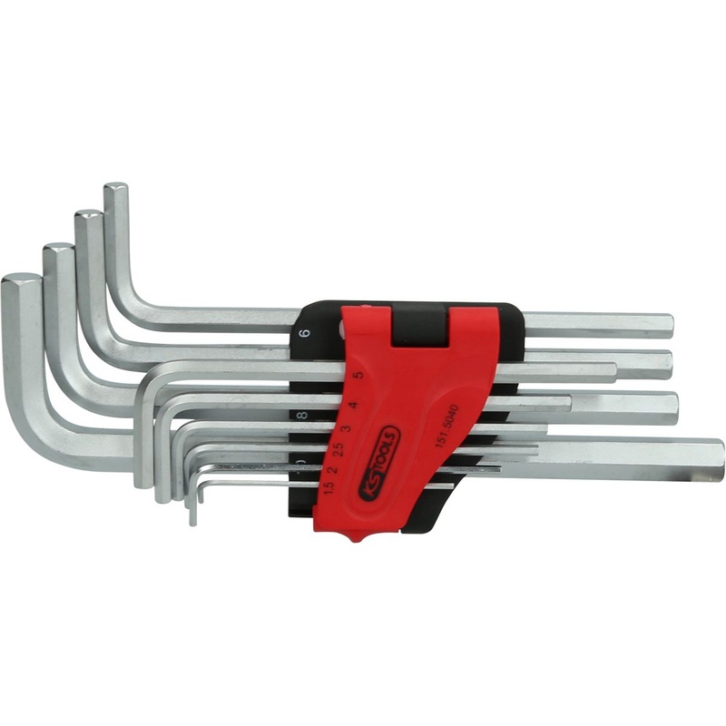 KS TOOLS Juego de llaves Allen largas, 10 piezas ( 151.5040 )