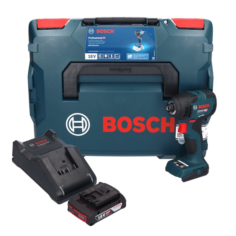 Atornillador de impacto a batera Bosch GDR 18V-210 C Professional 18 V 210 Nm 1/4" + 1x batera 2.0 Ah + cargador + L-BOXX