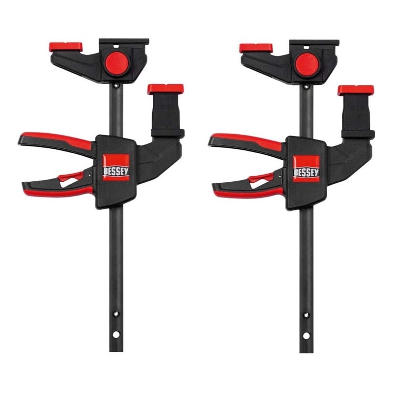 Bessey EZR 15-6 SET abrazadera de mesa con una sola mano, luz 150 mm, extensin 120 - 310 mm, proyeccin 60 mm para fijar de forma segura los carriles gua