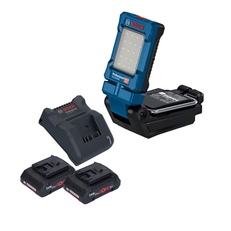 Bosch GLI 18V-800 Luz de batera profesional 18 V 800 lm + 2x batera ProCORE 4,0 Ah + cargador