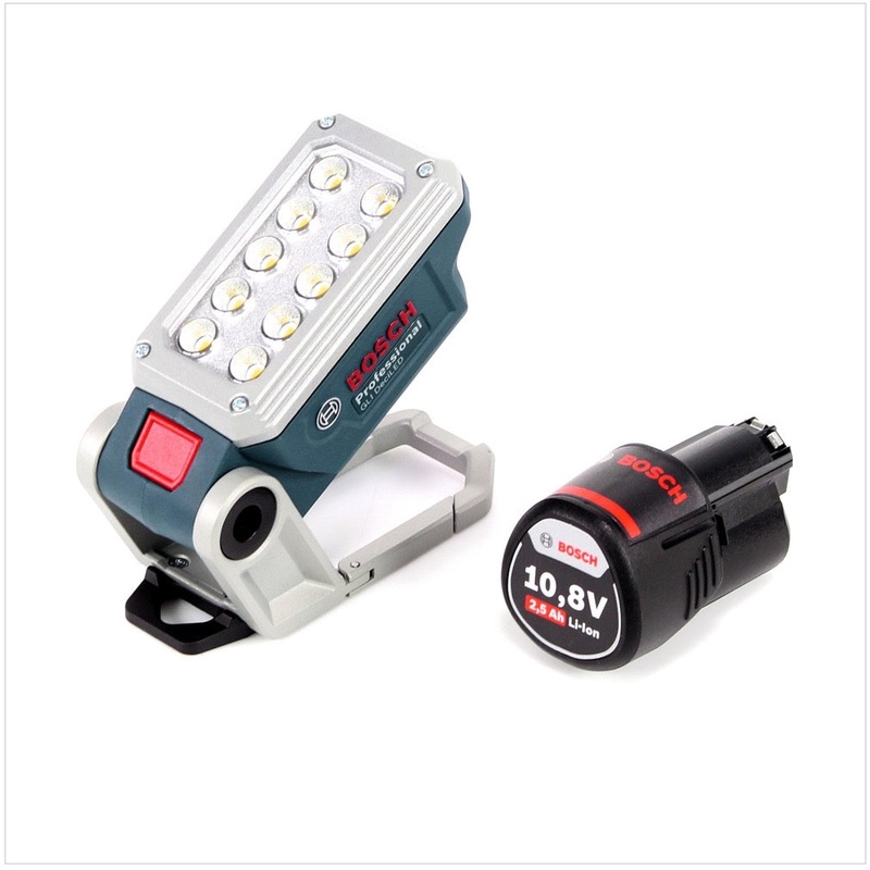 Lmpara de trabajo con batera profesional Bosch GLI DeciLED de 10,8 voltios (06014A0000) + 1 batera GBA de 2,5 Ah