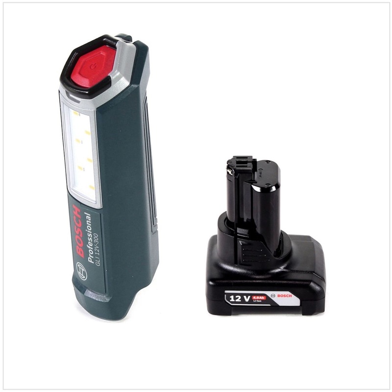 Lmpara de batera Bosch Professional GLI 12V-300 + 1x batera GBA 12V 4.0 Ah - sin cargador