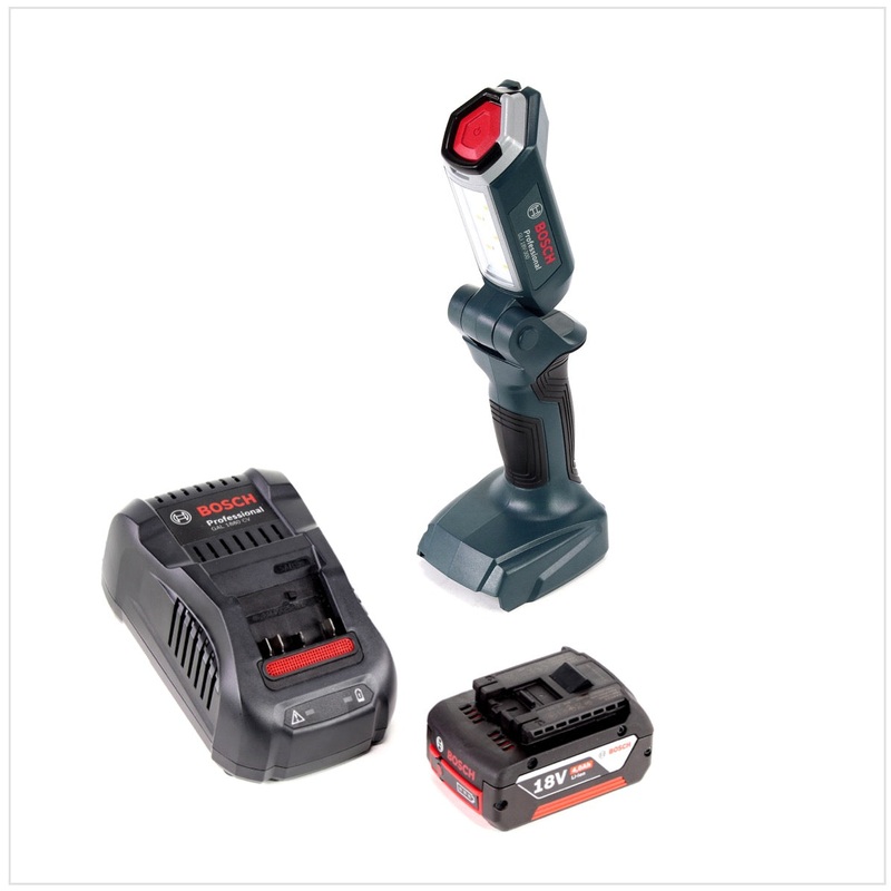 Lmpara de batera Bosch Professional GLI 18V-300 + 1x batera GBA 18 V 4,0 Ah + cargador GAL 1880