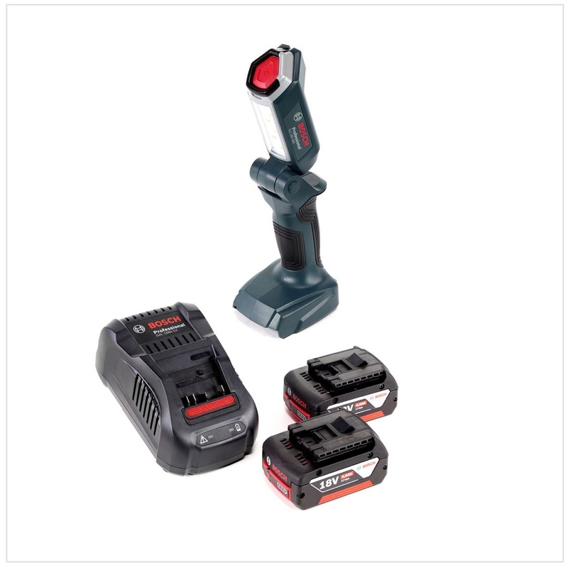 Lmpara de batera Bosch Professional GLI 18V-300 + 2x batera GBA 18 V 4,0 Ah + cargador GAL 1880