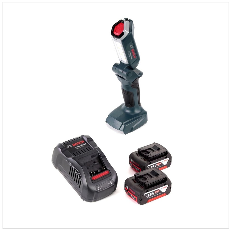 Lmpara de batera Bosch Professional GLI 18V-300 + 2x batera GBA 18 V 6,0 Ah + cargador GAL 1880