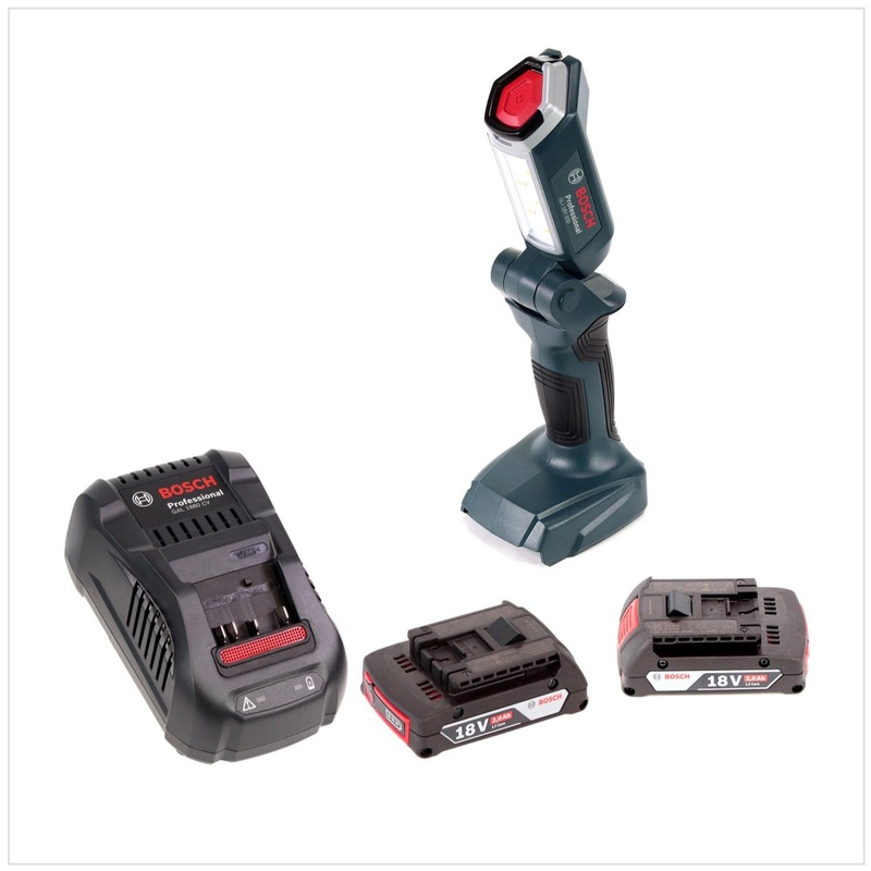 Lmpara LED batera Bosch GLI 18V-300 18V 300lm + 2x batera 2,0 Ah + cargador
