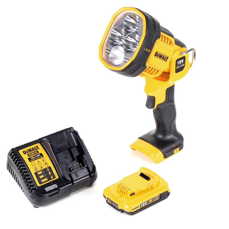 Lmpara LED con batera DeWalt DCL 043 18 V 1000 lm + 1x batera 2,0 Ah + cargador