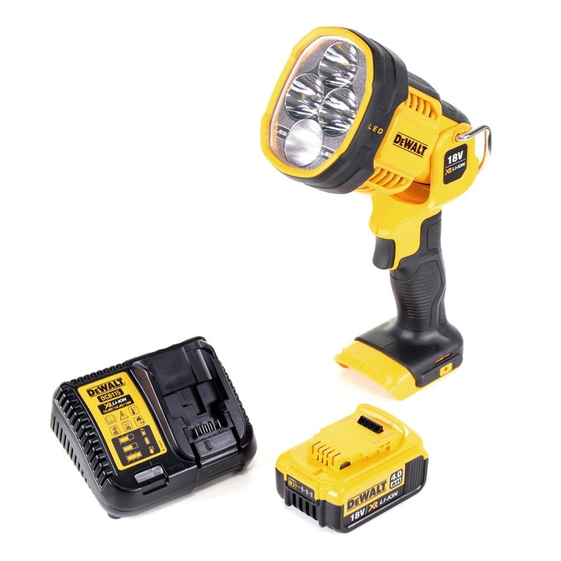 Lmpara LED con batera DeWalt DCL 043 18 V 1000 lm + 1x batera 4,0 Ah + cargador