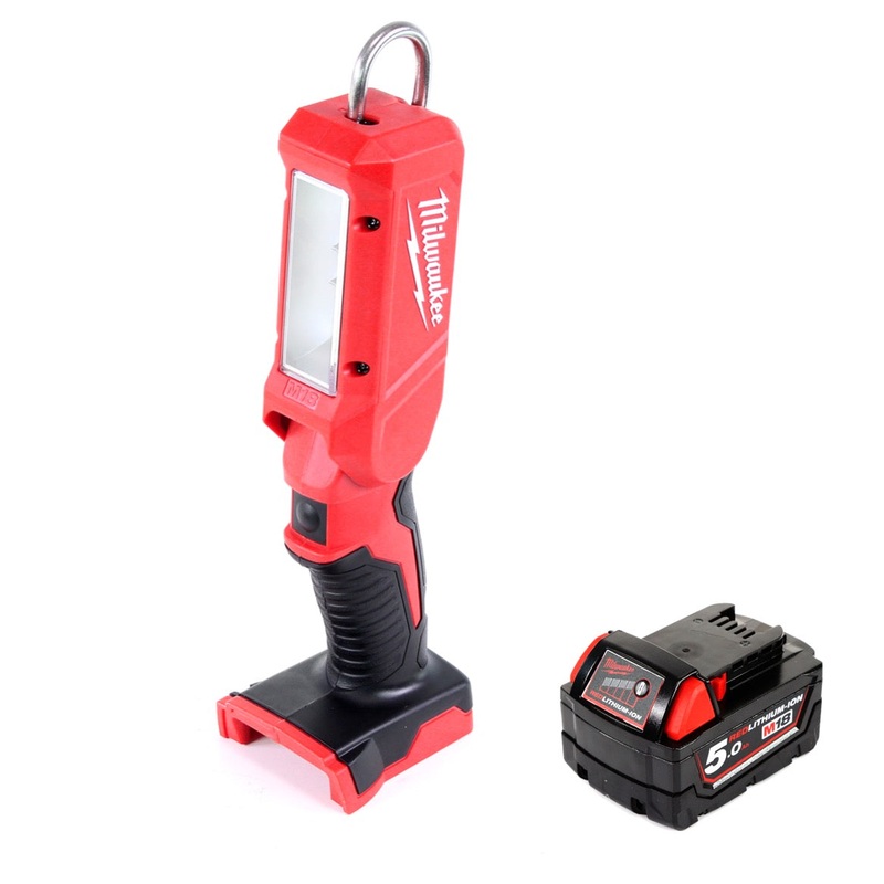 Luz de inspeccin a batera Milwaukee M18 IL-501 con 300 lmenes solo + 1 batera de 5,0 Ah
